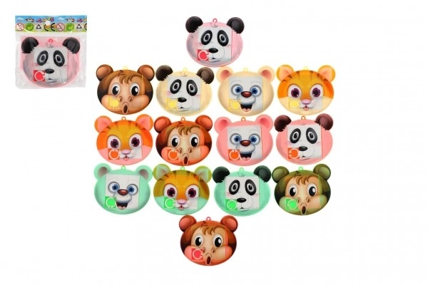 Puzzle coulissant en plastique 7x6cm animaux, mélange de types dans un sachet