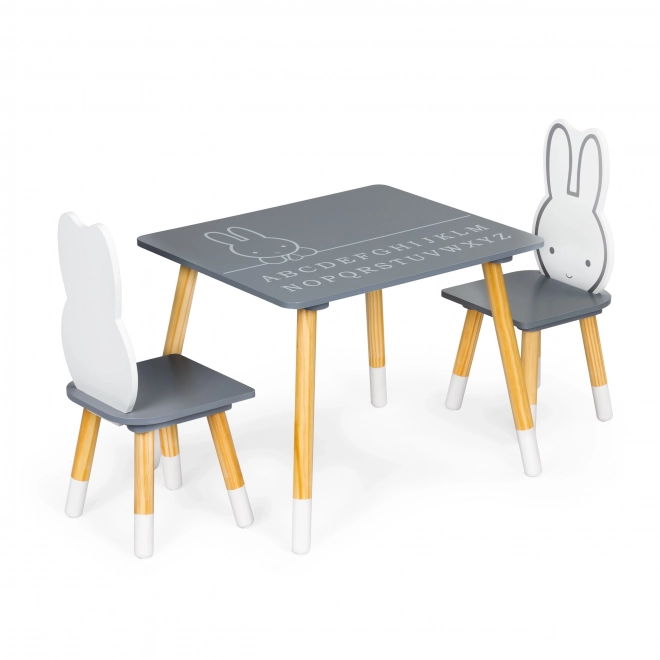 Table et chaise enfants avec motif lapin, ensemble de meubles Ecotoys