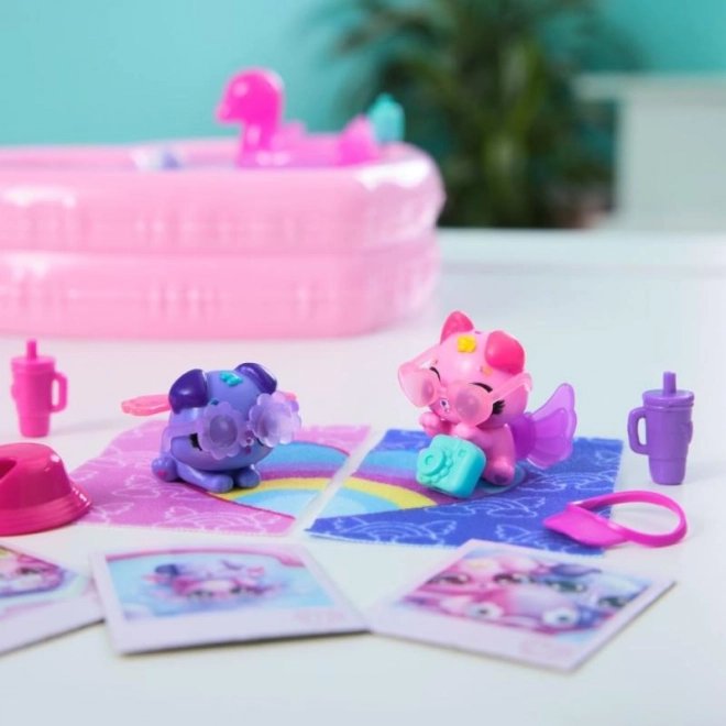 Animaux Hatchimals à la fête de la piscine