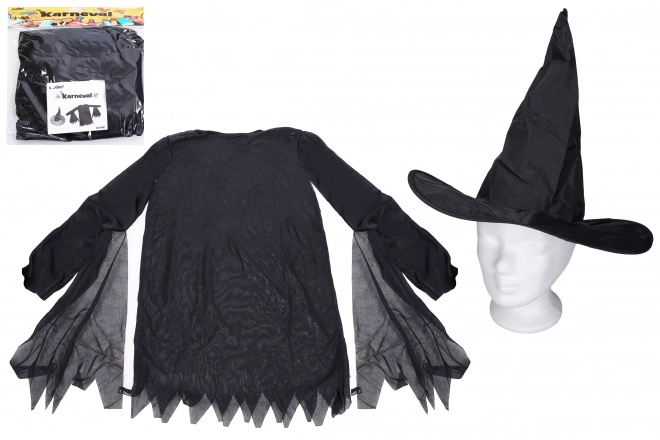 Ensemble carnaval - sorcière (robe, chapeau)
