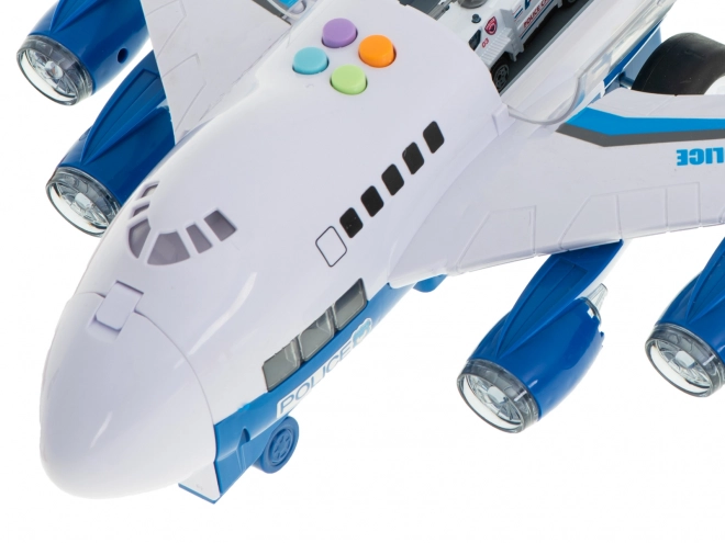 Avion cargo de police avec voitures