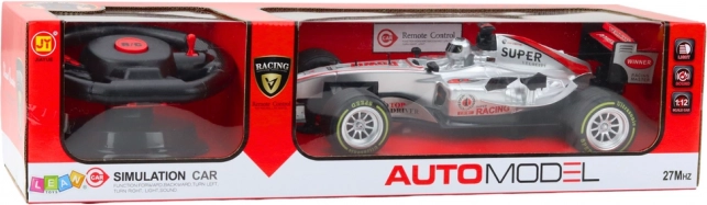 Voiture de course RC 1:12 avec télécommande, lumières et sons - Argent