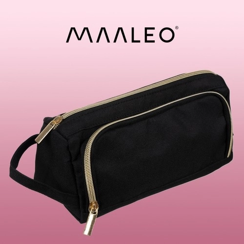 Trousse noire Maaleo à deux compartiments dépliante