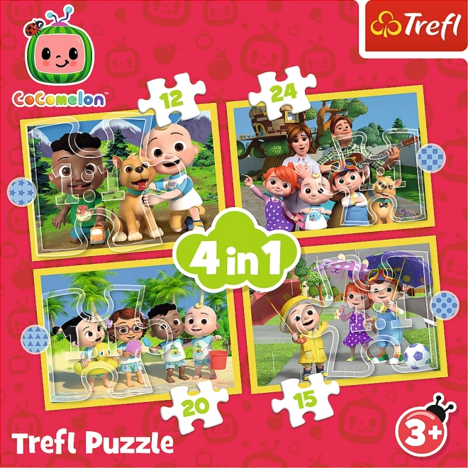TREFL Puzzle Cocomelon : Rencontrez 4en1 (12,15,20,24 pièces)