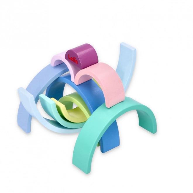 Puzzle arc-en-ciel en bois