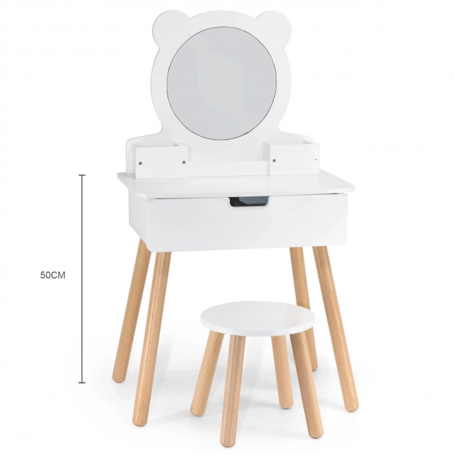 Coiffeuse d'enfants VIGA avec miroir ours et tabouret