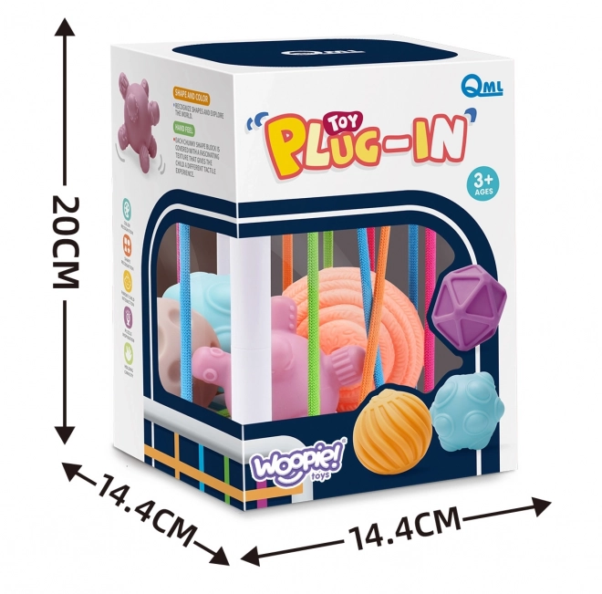 Cube sensoriel élastique pour enfants Woopie - Formes folles
