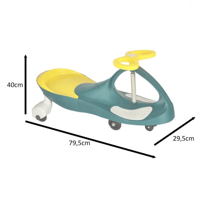 Véhicule gravitationnel pour enfant avec roues LED – Vert-Jaune