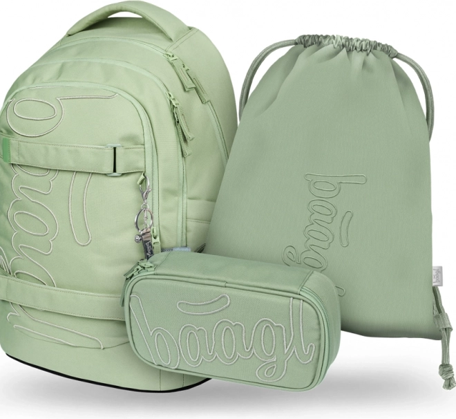 Ensemble pour écoliers BAAGL Skate Max Menthe : sac à dos, trousse, sac