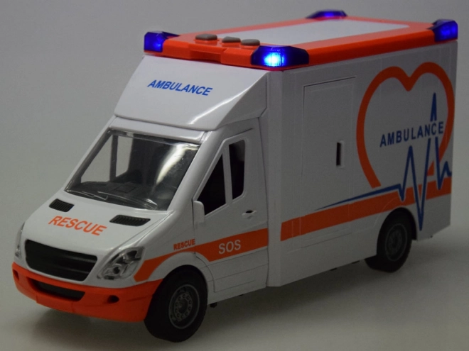 Ambulance interactive avec portes ouvrantes et effets lumineux et sonores