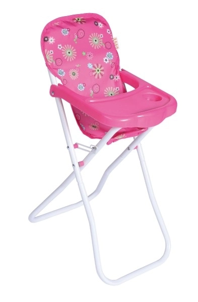 chaise haute en métal/plastique pour poupées 33x26x60cm en sac