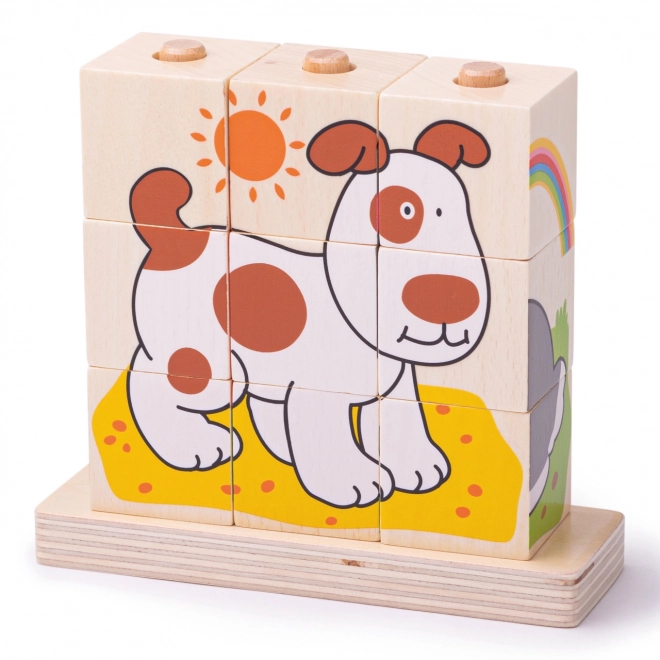 Cubes d'empilage Bigjigs Baby Animaux