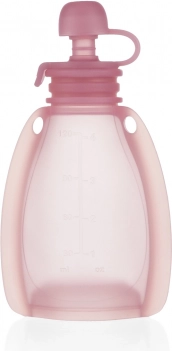 Poche réutilisable en silicone pour nourriture pour enfants, Transparent Rose