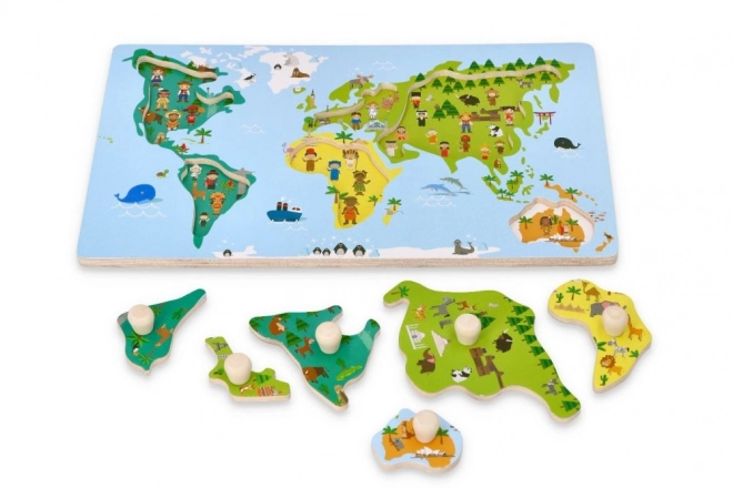 Puzzle avec poignées carte du monde