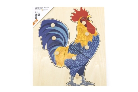 Puzzle d’encastrement Montessori en bois - coq
