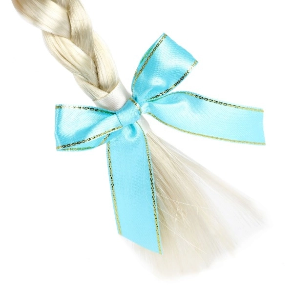 Set de beauté serre-tête avec tresse 90cm princesse des glaces sur carte 35x18cm en sachet carnaval
