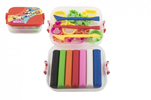 Pâte à modeler NARA 7 pcs avec 10 formes en boîte plastique 17x13x6cm