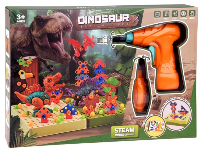 Kit de Construction Monde des Dinosaures avec Perceuse