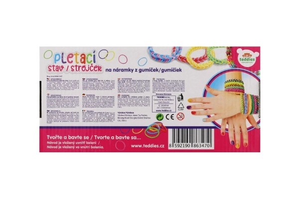 Crée ton propre bracelet - élastiques 600 pcs + accessoires + métier à tisser pour bracelets dans une boîte 27x13x4cm