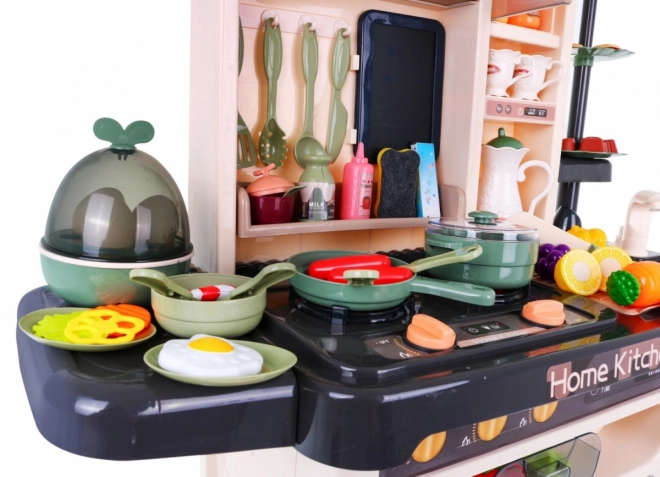 Cuisine Enfant + brûleur interactif avec vapeur + panneau audio - 65 pièces