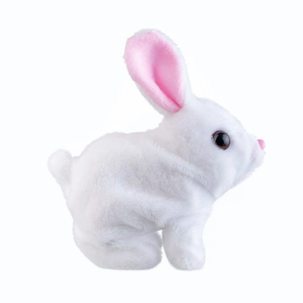 Lapin Ben peluche/plastique 16x17cm à piles avec son et mouvement dans une boîte 13x19x18cm