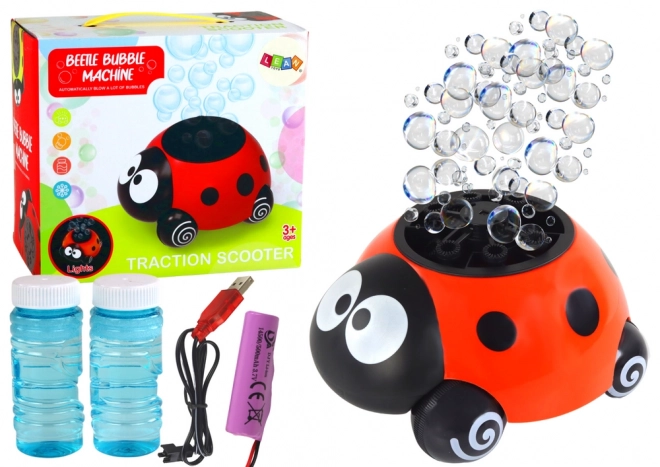 Bulle de savon Coccinelle à roulettes avec éclairage
