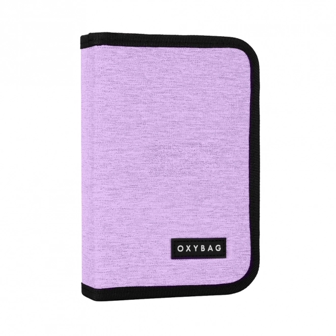 Trousse scolaire Unicolor violet, à un étage avec deux rabats