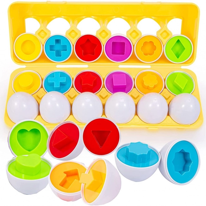 Œufs Montessori empilables WOOPIE - Combinez les formes et les couleurs