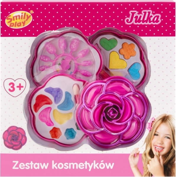 Coffret cosmétique en forme de fleur, 4 pièces