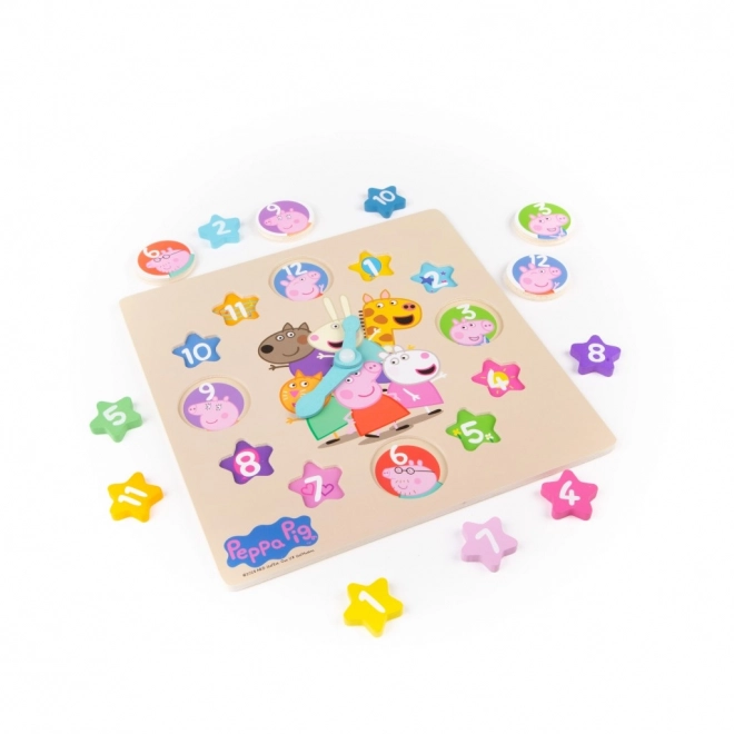 Horloge éducative en bois Peppa Pig
