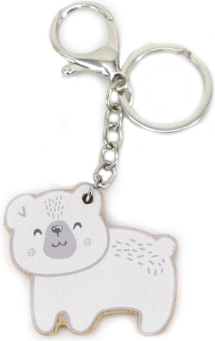 Viga PolarB porte-clés en bois ours blanc