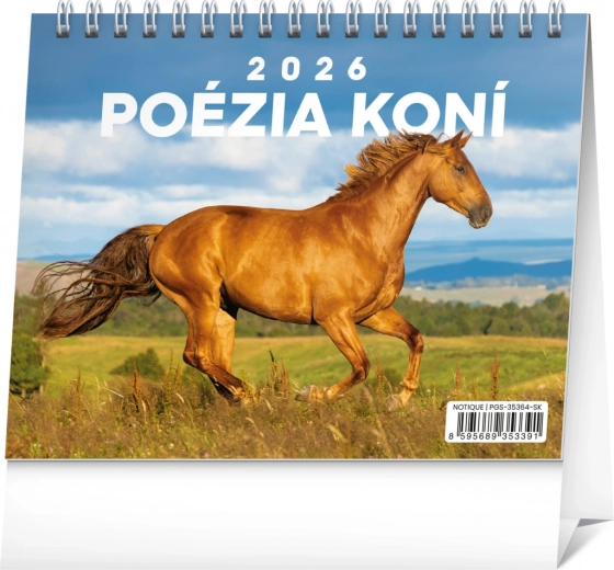 Notique Calendrier de bureau Poésie des chevaux 2026