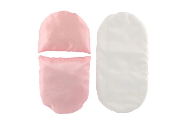 Couette avec petit oreiller - ensemble pour poupées pour lit / landau mélange de couleurs en sachet 20x40x5cm