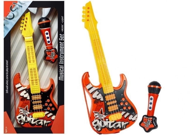 Guitare électrique pour enfants avec microphone – rouge