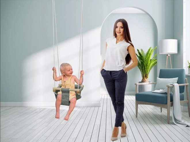 Balançoire pour enfants avec siège en bois