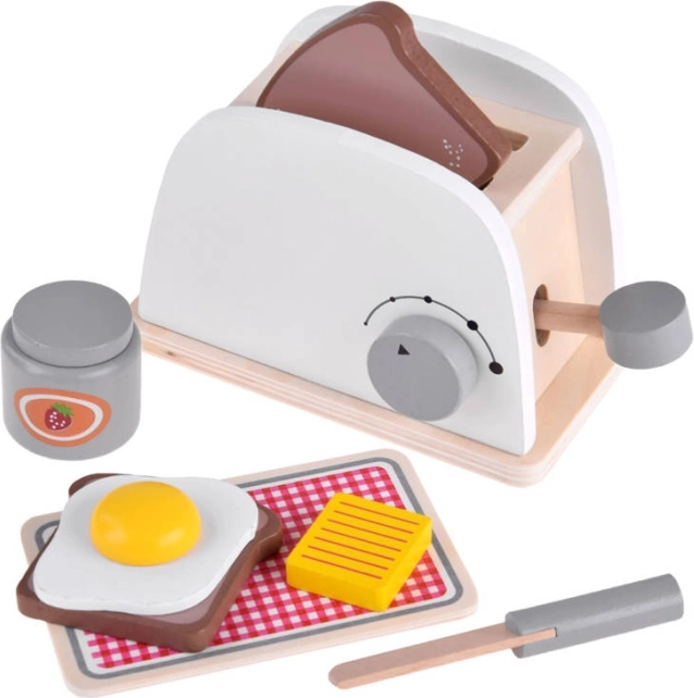 Set en bois avec grille-pain et œuf pour enfants