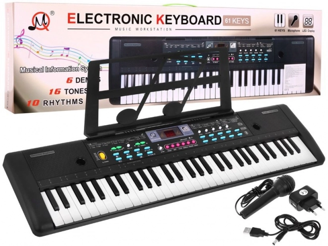 Clavier pour enfants avec microphone et pupitre