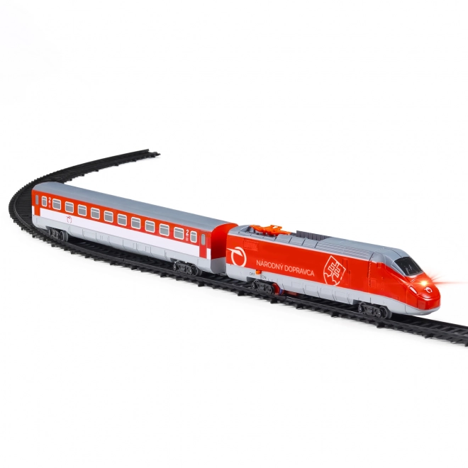 Train Compagnie ferroviaire Slovaquie avec rails 18 pièces plastique à piles avec son, lumière dans la boîte.