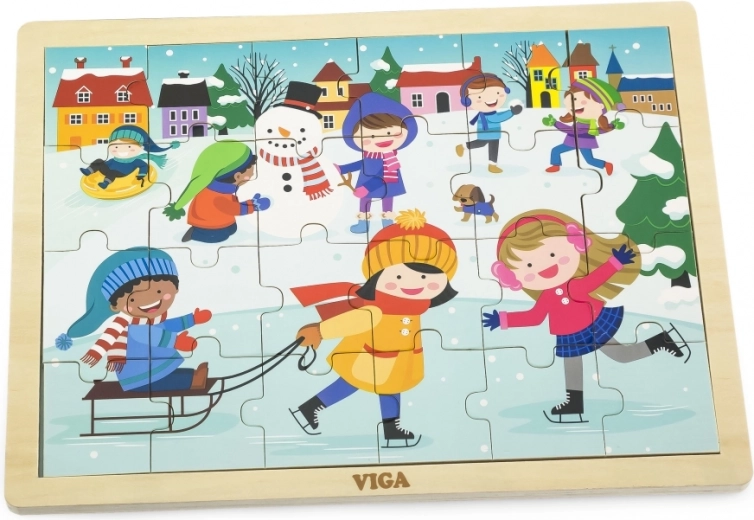 Motif hivernal plein de joie