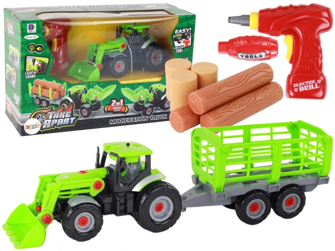 Tracteur Tracteur DIY avec remorque Machine agricole Tournevis