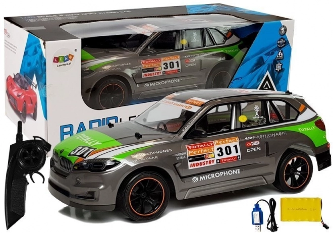 Voiture de course grise télécommandée RC 1:10 2.4G