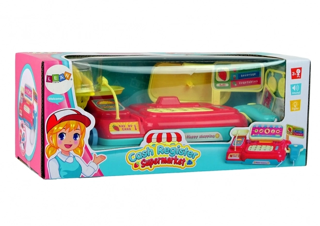 Caisse enregistreuse pour enfants avec panier de courses et scanner