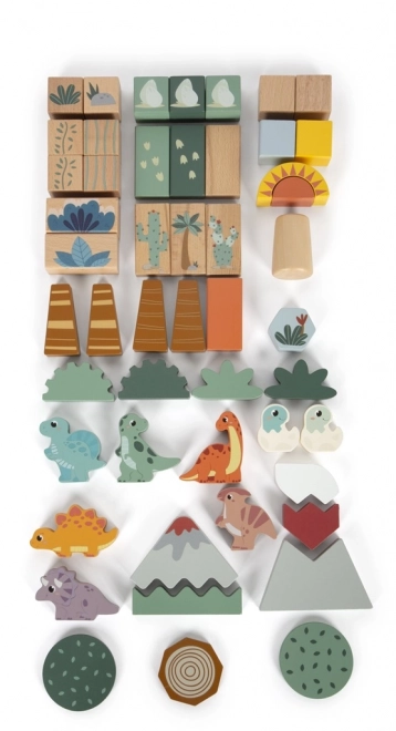 Petits pieds Blocs en bois Dino
