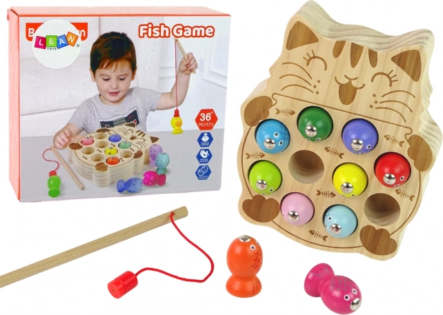 Jeu en bois pêche magnétique avec chat