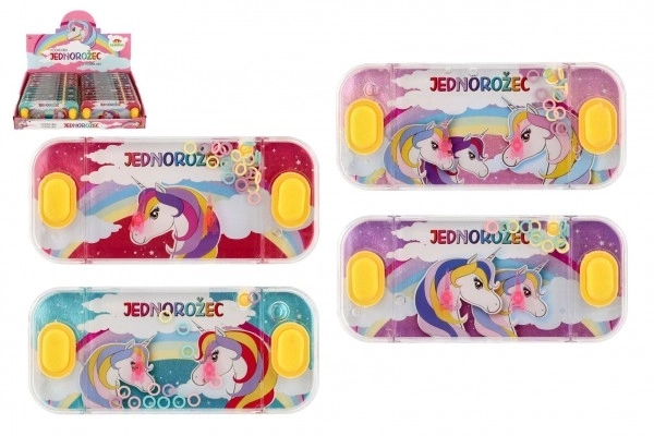 Jeu d'eau casse-tête 15,5x7cm plastique licorne 4 types 24pcs en boîte