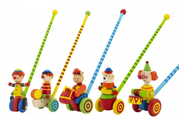 Str pousse-pousse en bois clown 60 cm
