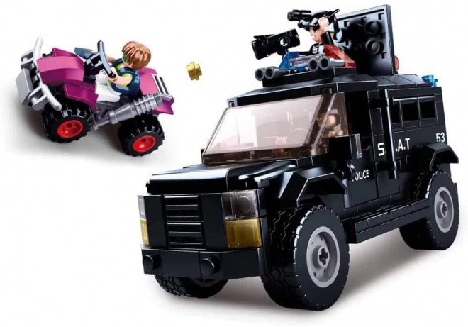 Sluban Policière M38-B0653 SWAT véhicule armé et voleur sur quad