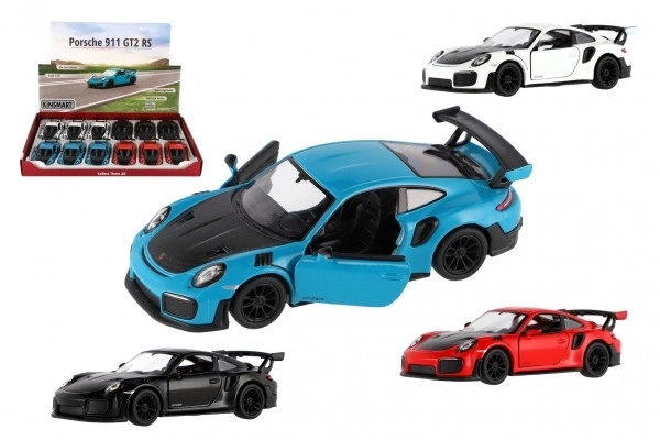 Auto Kinsmart Porsche 911 GT2 RS métal/plastique 13cm 4 couleurs à friction 12pcs en boîte