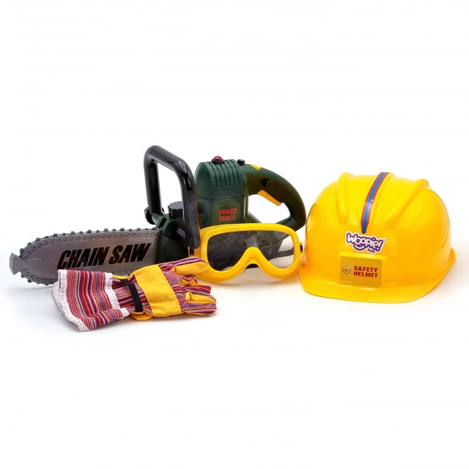 Grande ensemble scie, casque, lunettes et gants Woopie
