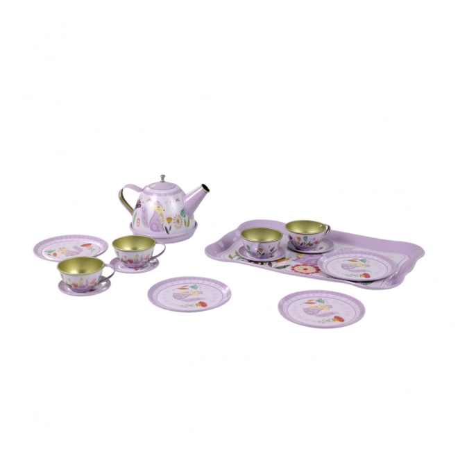 Ensemble à thé en métal pour enfants en couleur violette